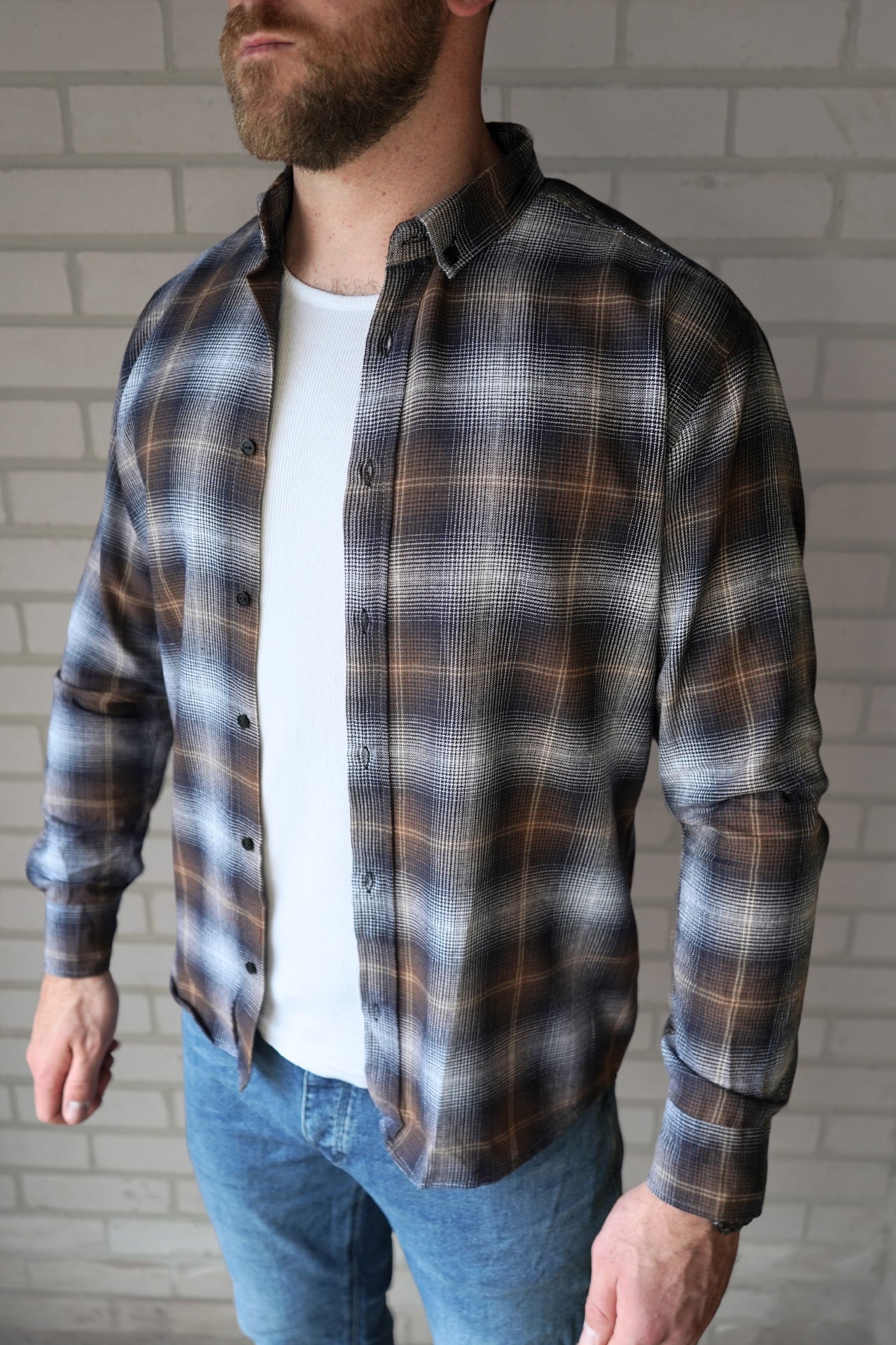 EARTH BROWN Lightweight Flannel