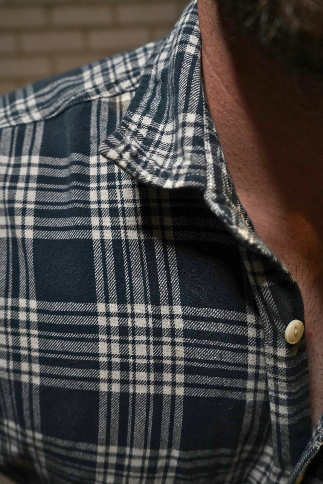 Used mens check shirt black and white
