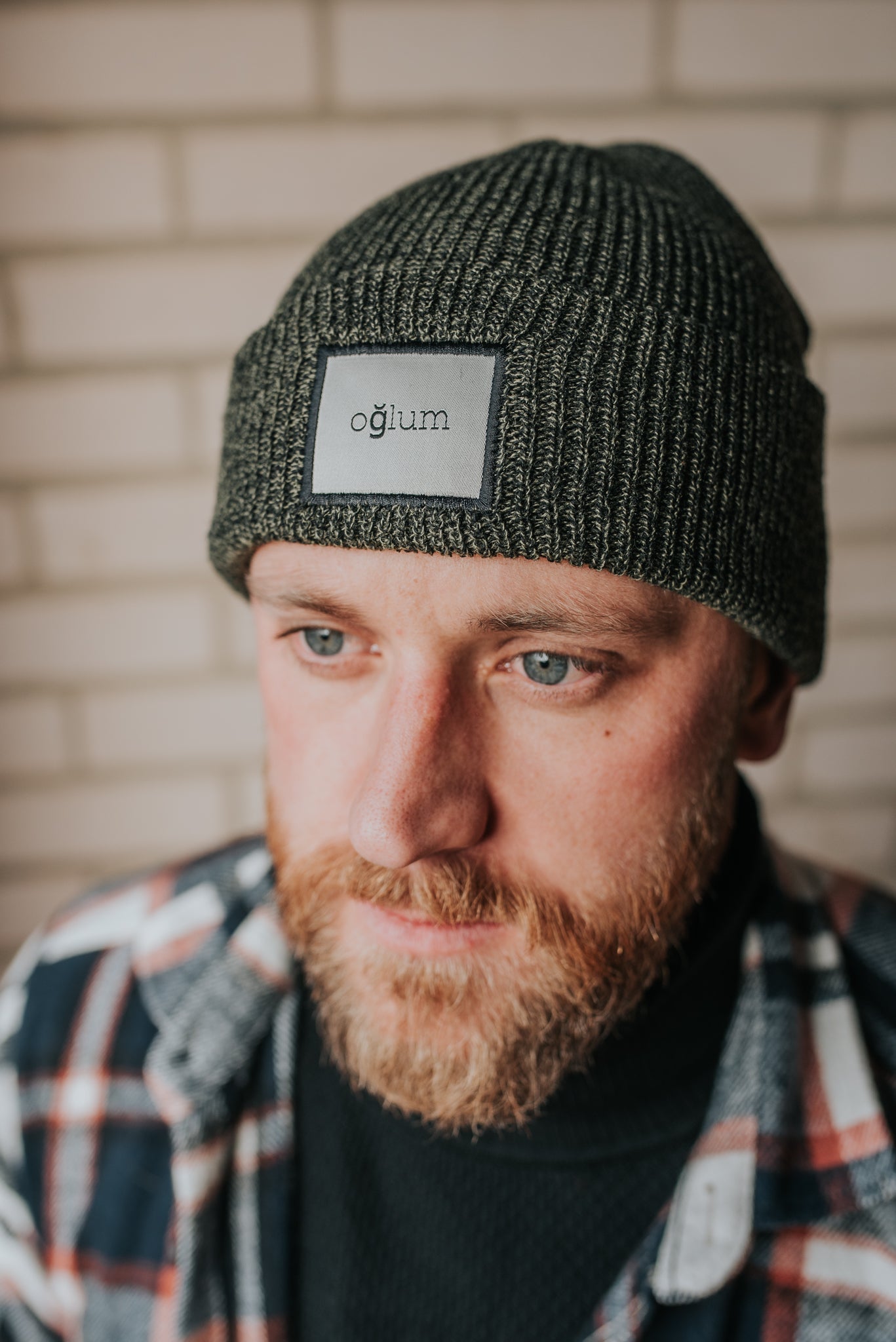 GREEN BRANDED BEANIE HAT