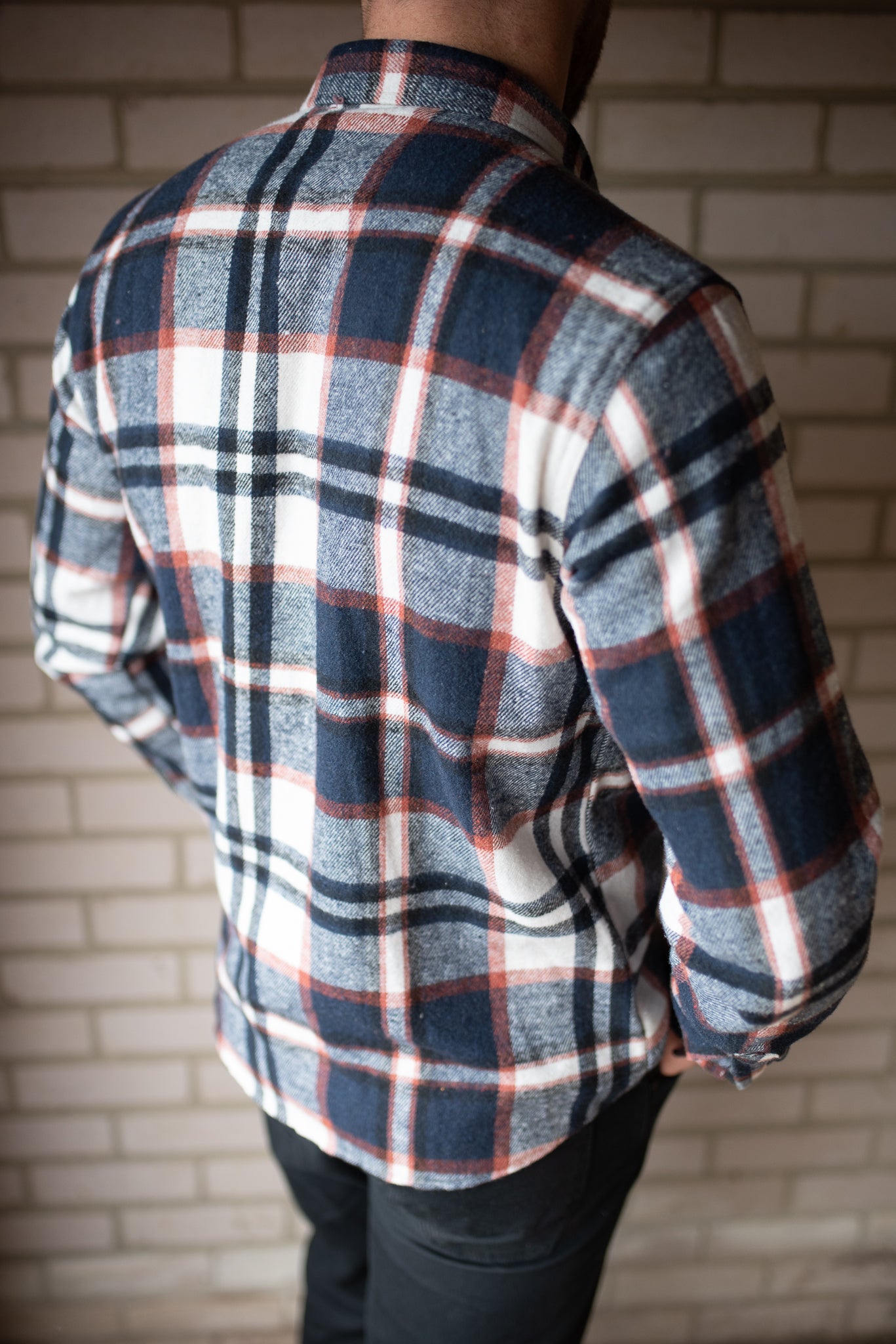 mens dark blue check shirt pattern