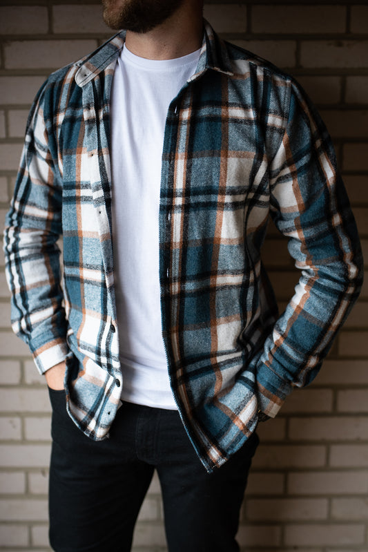 mens light blue flannel overshirt