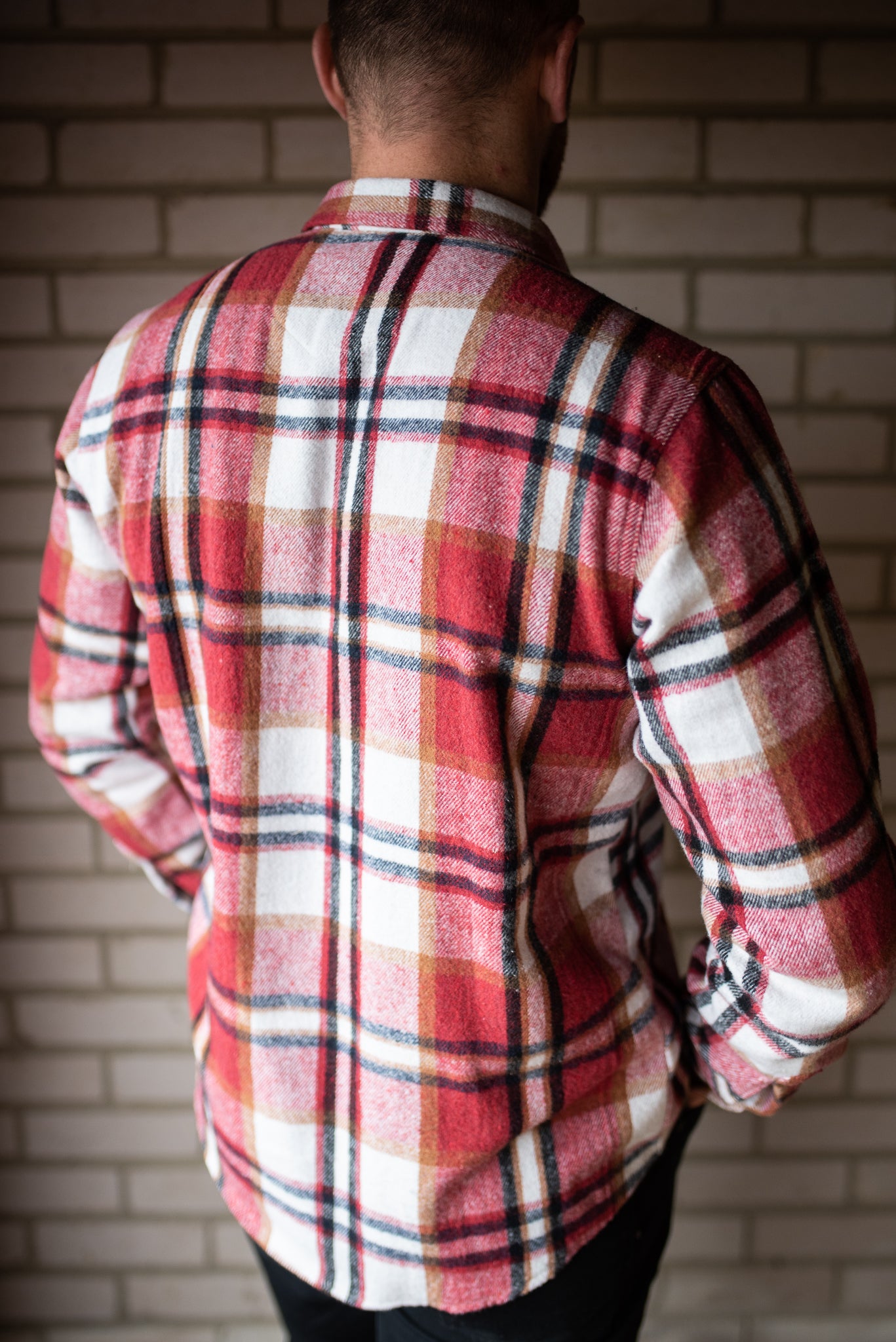 mens red check shirt pattern