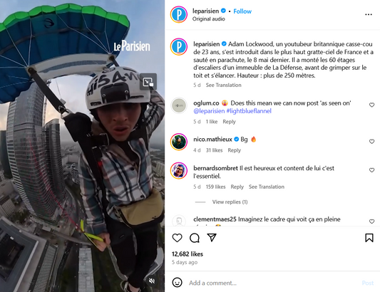 Adam Lockwood BASE jump in France