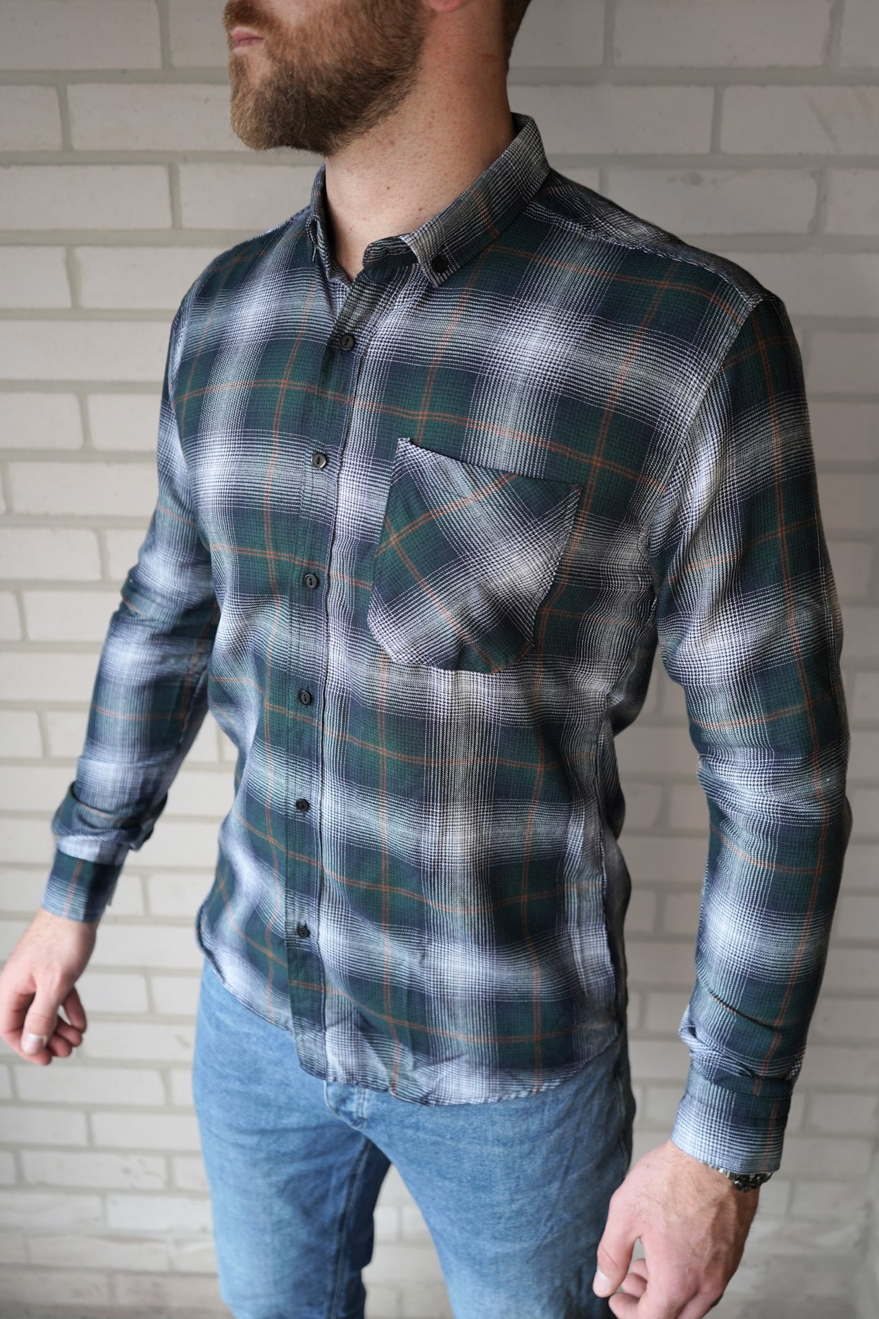 TURQ GREEN lightweight flannel shirt