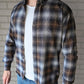 mens brown check summer shirt open