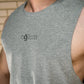 mens grey branded cut off vest 