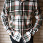 mens green check shirt