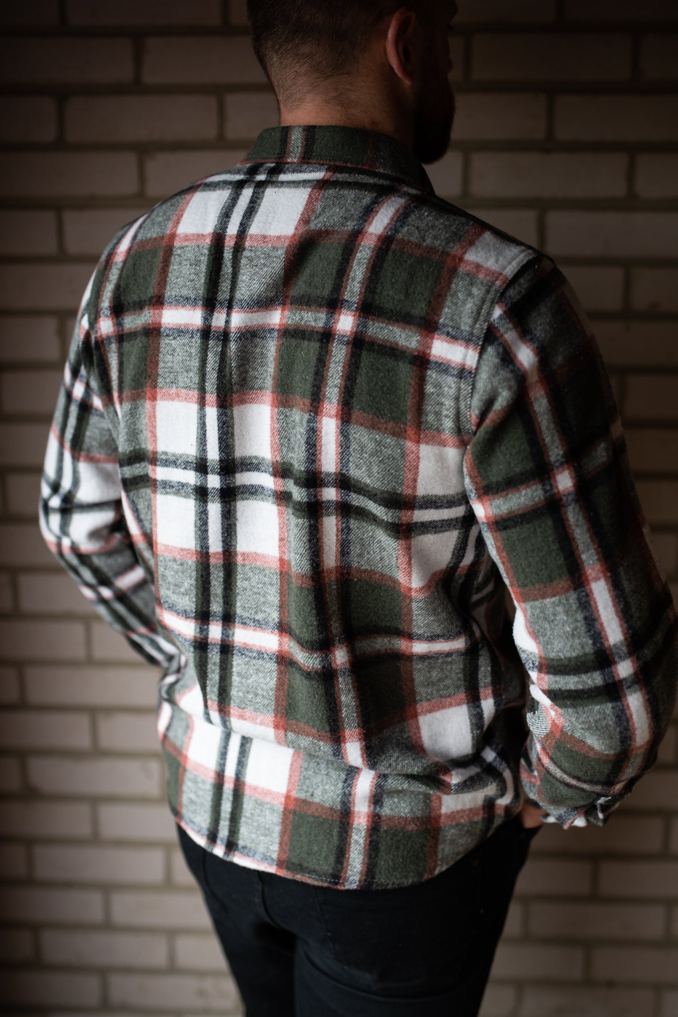 mens green check shirt pattern