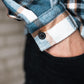 mens light blue flannel thick cuff