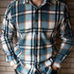 mens light blue flannel shirt