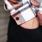 mens orange check shirt long sleeve