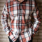 mens orange check shirt front