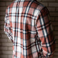 mens orange check shirt pattern