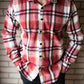 mens red check shirt front