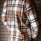 mens tan check shirt rear