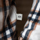 mens tan check shirt branded tag