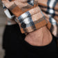 mens tan check shirt cuff